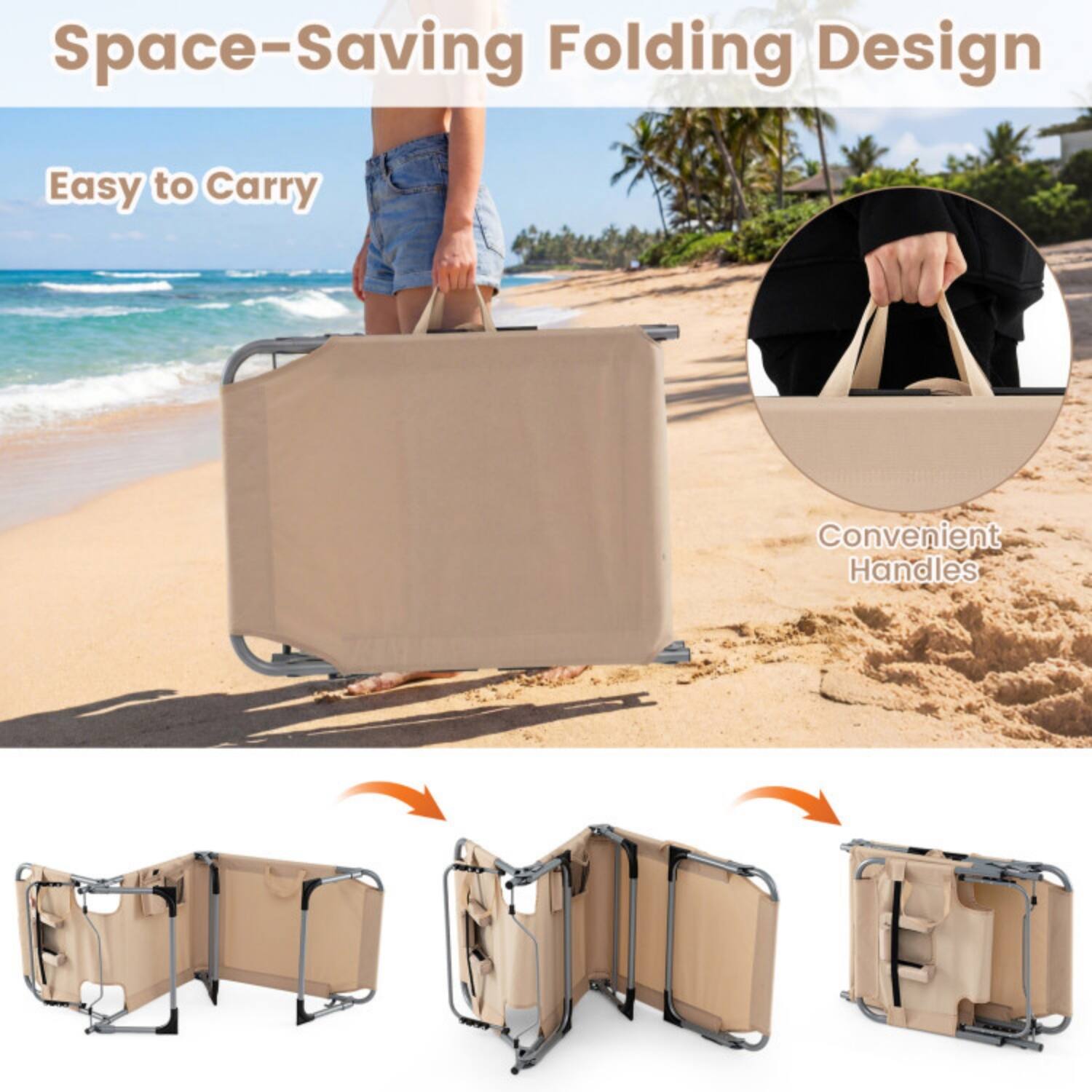 Space-Saving Folding Design  
Easy to Carry  
Convenient Handles