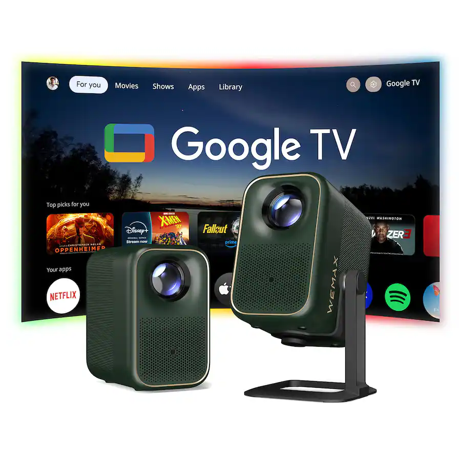 WEMAX Google TV Projector, Official Netflix, 320ISO HDR10