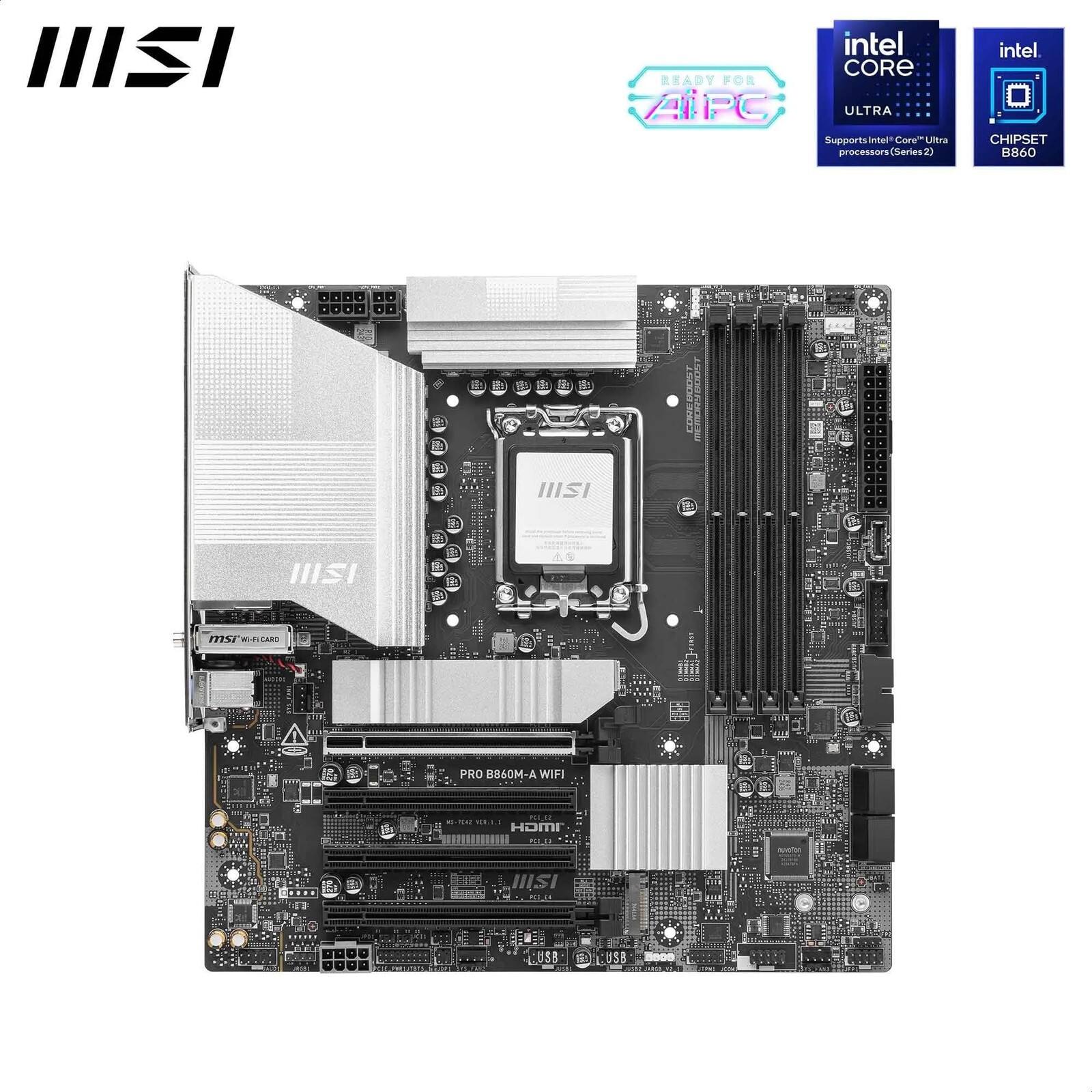 II intel CORE READY FOR APC ULTRA Supports Intel"Core"Ultra Supports Intel Core Ultra CHIPSET processors Clevies 21 B860 . . + 1 HISI HISI 12 T A% % msr EE AsO mhii 3 PRO BB6-A WIFI PIBE .. 0-1 LE HOmr L HISI MLEL . 058 0S8