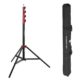 Flashpoint - Pro Heavy-Duty Air-Cushioned Light Stand (Red, 9.5')