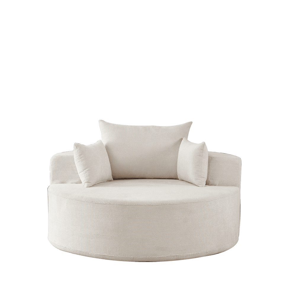 Alt View 9. Kadyn - 32.5"H Chenille Single Sofa, Fluffy Modern Sleeper Chair for Living Room & Bedroom, No Assembly, Beige - Beige.