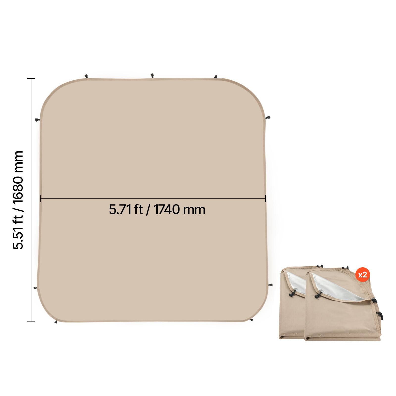 5.51 ft / 1680 mm x 5.71 ft / 1740 mm x2