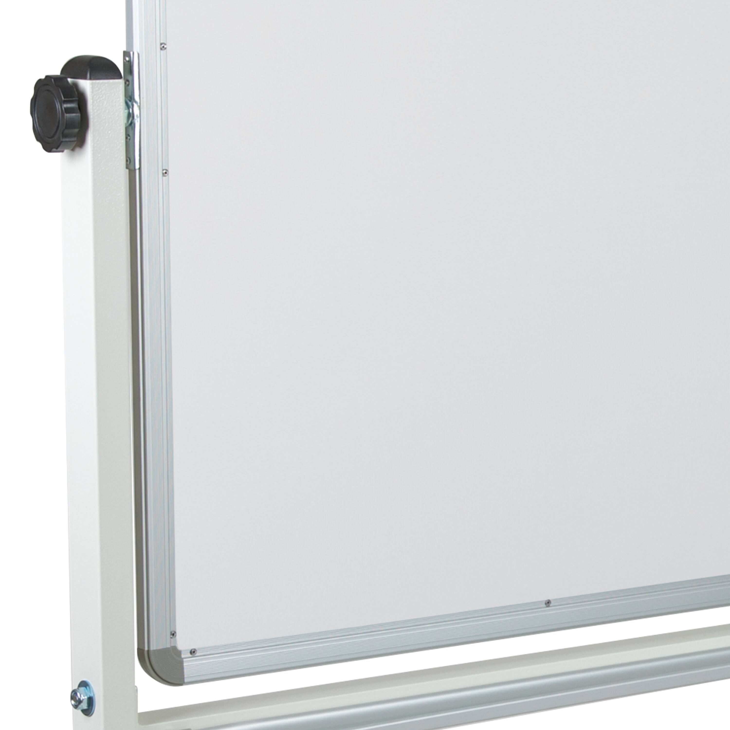 Alt View 7. Emma + Oliver - Double-Sided Mobile White Board Stand with Pen Tray - White.