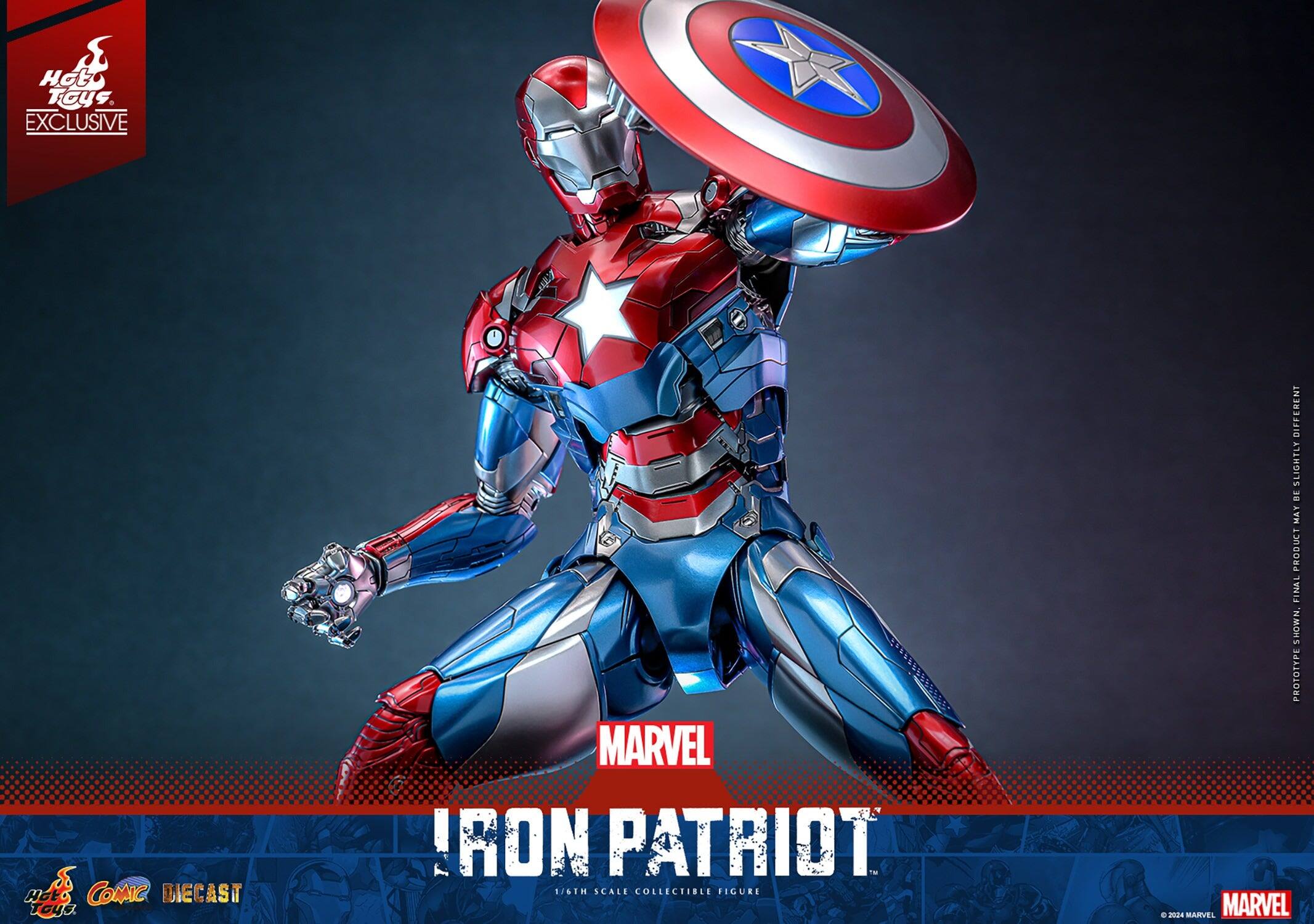 Hot Toys Exclusive Comic Diecast Marvel Iron Patriot 1/6 Scale Collectible Figure