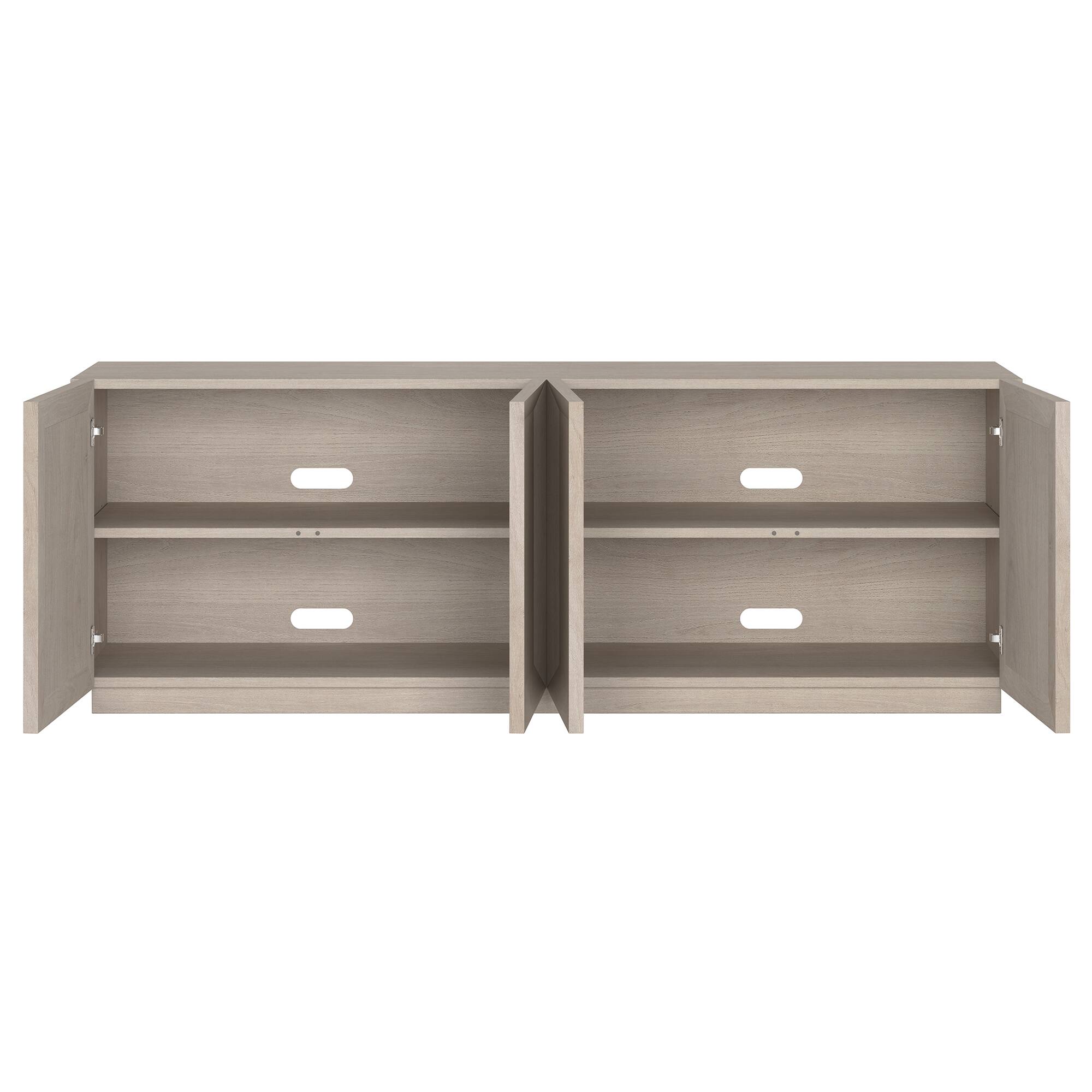 Alt View 1. Hudson&Canal - Morse Rectangular TV Stand for TV's up to 75" in Alder White - Alder White.