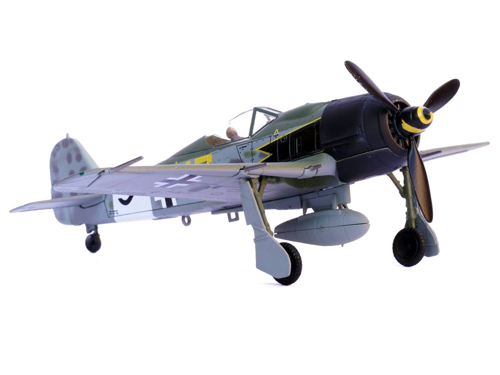 Alt View 4. Legion - Focke-Wulf Fw 190A Aircraft "Yellow 17 24-Victory Ace Willi Unger, Germany" (1944) German Luftwaffe 1/72 Model by Legion.