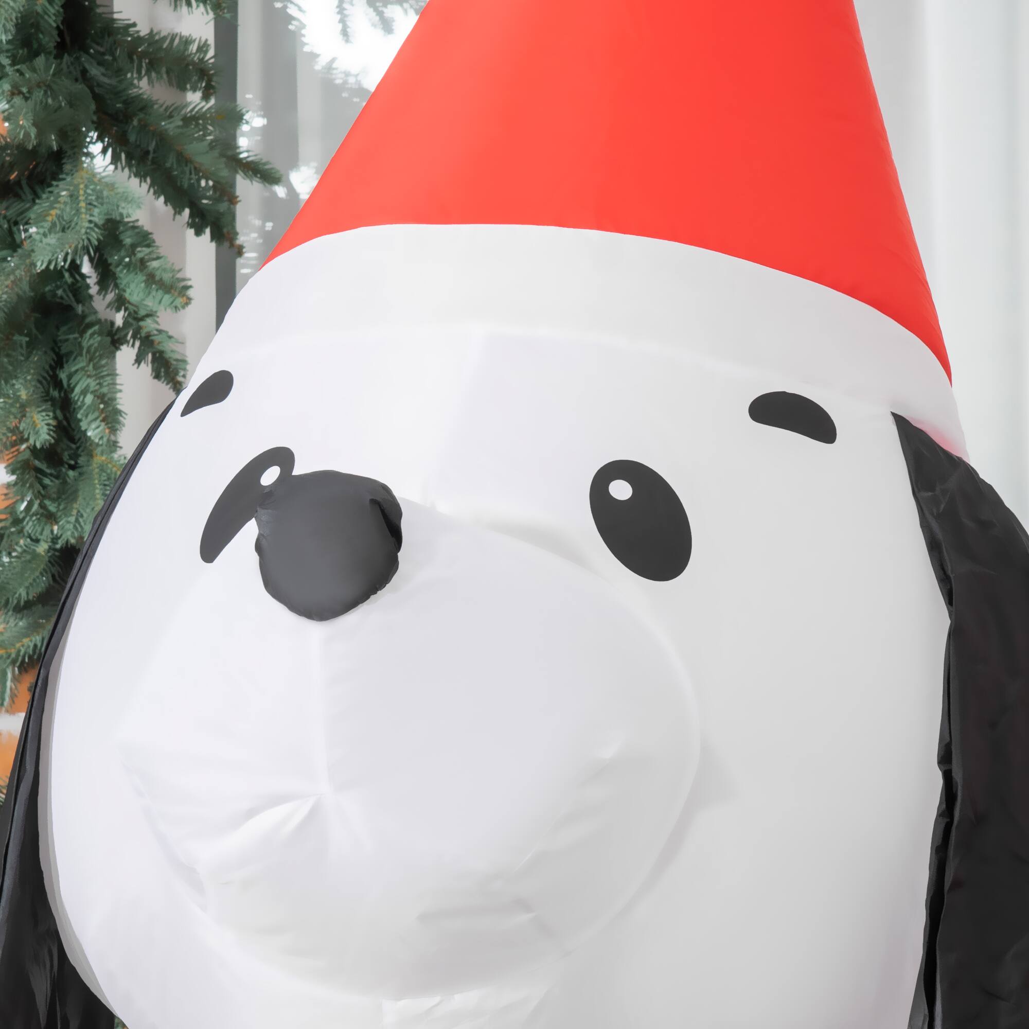 Alt View 8. Homcom - 6ft Inflatable Puppy Dog with Santa Hat, Outdoor Blow-Up Yard Christmas Decor with LED Lights - White.
