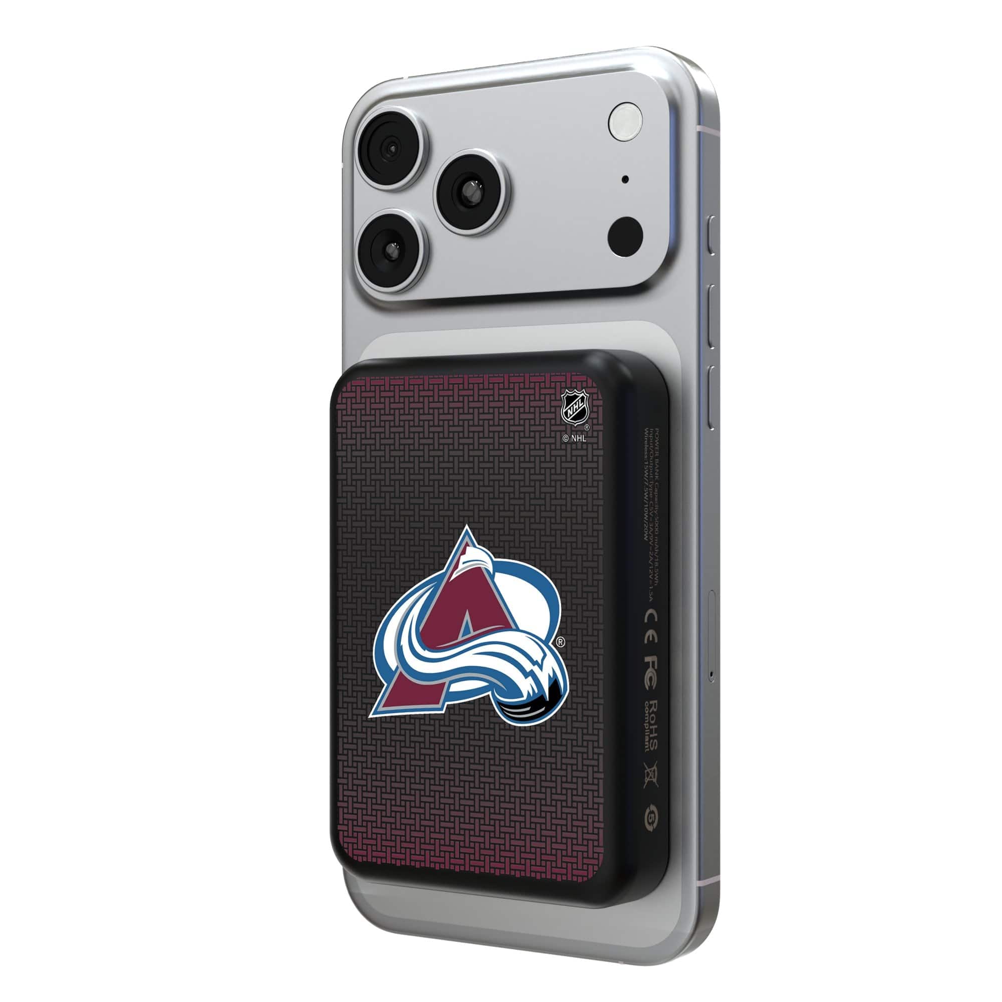 Keyscaper - Colorado Avalanche Wireless Magnetic Power Bank - Black