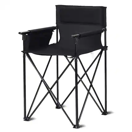 Front. Ecooso - Oversized Folding Camping Chair for Fishing and Outdoor Use - Black.