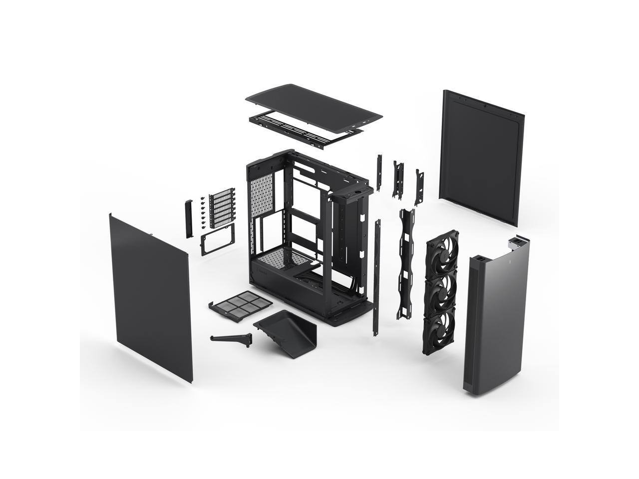 Alt View 7. Fractal Design - Fractal Design Define One Dark Solid PC Case - Sound-Dampened, 3 Fans, ATX/E-ATX/mATX/ITX Support - Black.
