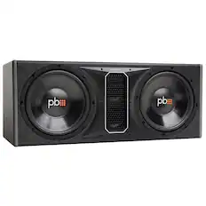 Front. Powerbass - PowerBass PS-WB122 - 12" Dual Loaded Ported Enclosure - Black/Gray.