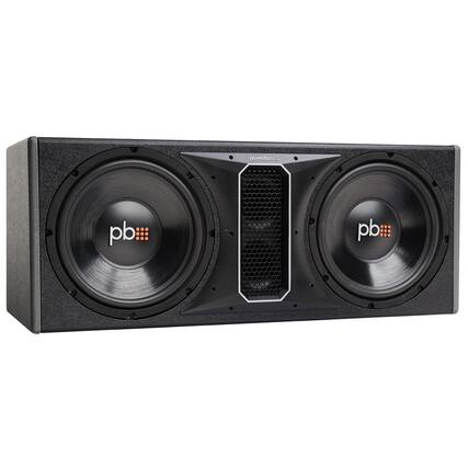 Front. Powerbass - PowerBass PS-WB122 - 12" Dual Loaded Ported Enclosure - Black/Gray.