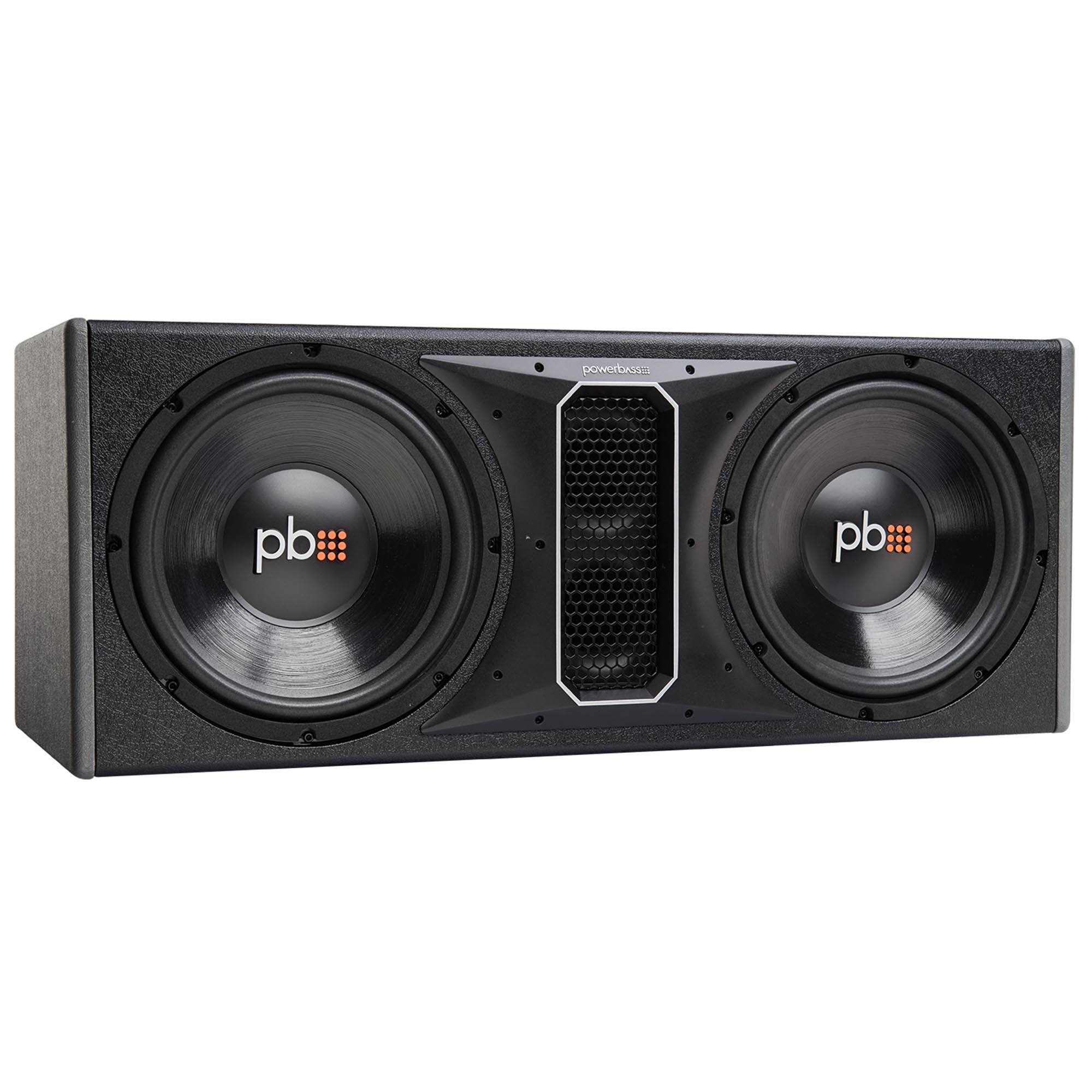 Front. Powerbass - PowerBass PS-WB122 - 12" Dual Loaded Ported Enclosure - Black/Gray.