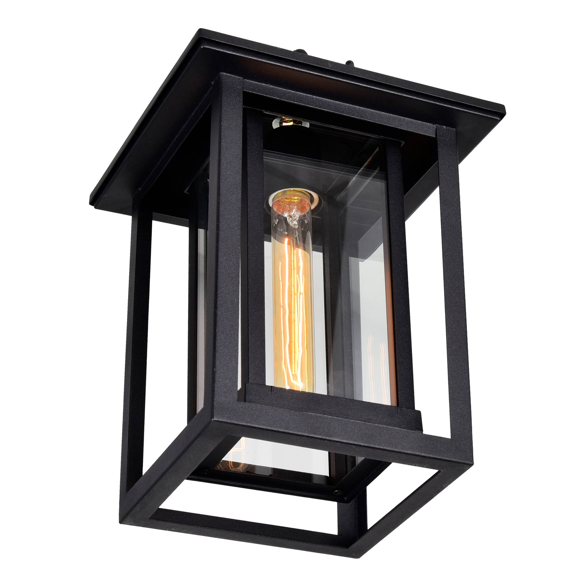 Angle. CWI Lighting - Winfield 1 Light Black Outdoor Hanging Light - Black.