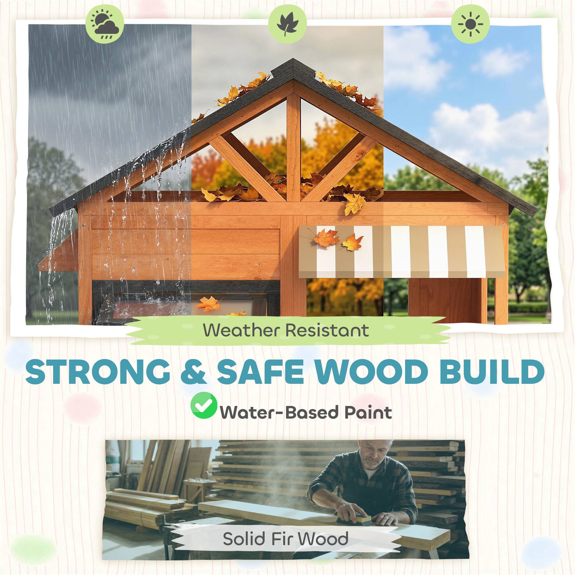 Weather Resistant  
STRONG & SAFE WOOD BUILD  
Water-Based Paint  
Solid Fir Wood