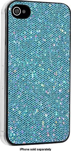 Angle Standard. eForCity - Blue Bling Bundle Snap Case for Apple® iPhone® 4 and 4S - Blue.