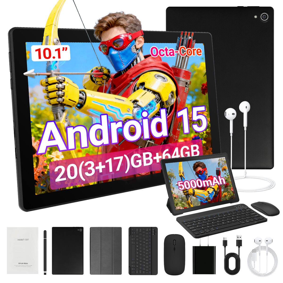10.1"  
Octa-Core  
Android 15  
20(3+17)GB+64GB  
5000mAh  

Tablet 10.1  
SOLO USER