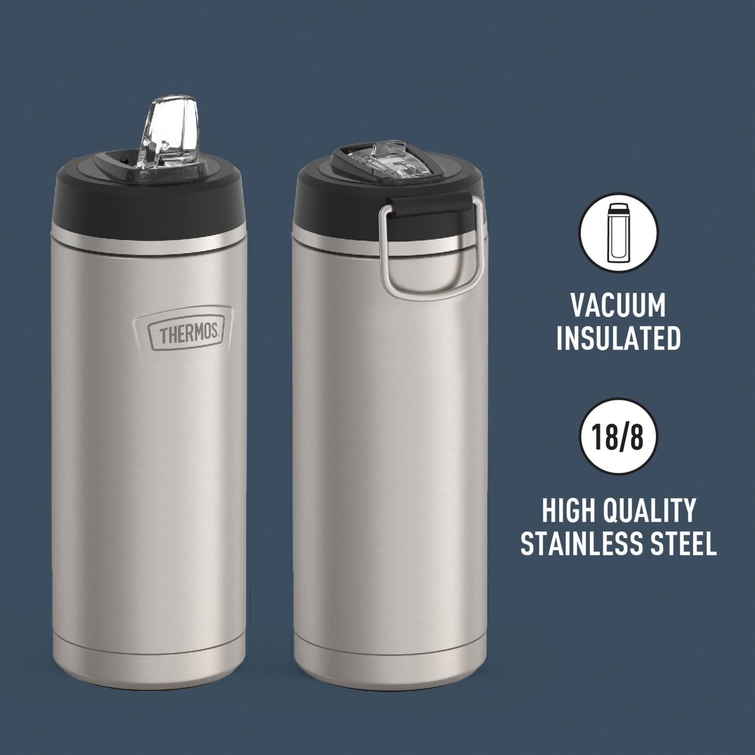 THERMOS. VACUUM INSULATED 18/8 HIGH QUALITY STAINLESS STEEL