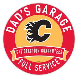 Fan Creations - Calgary Flames 16" Dad's Garage Wood Sign - Multicolor