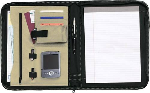 Front Standard. Trademark - Toppers Broadway Padfolio - Khaki/Black.