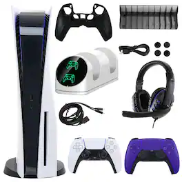 PS5 Core with Extra Purple Dualsense Controller and Accessories Kit - PlayStation 5