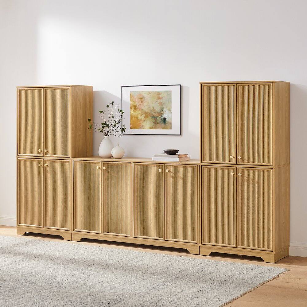 Alt View 4. Crosley Furniture - Naomi 3-Piece Entertainment Center - Sideboard & 2 Pantries - Brown.