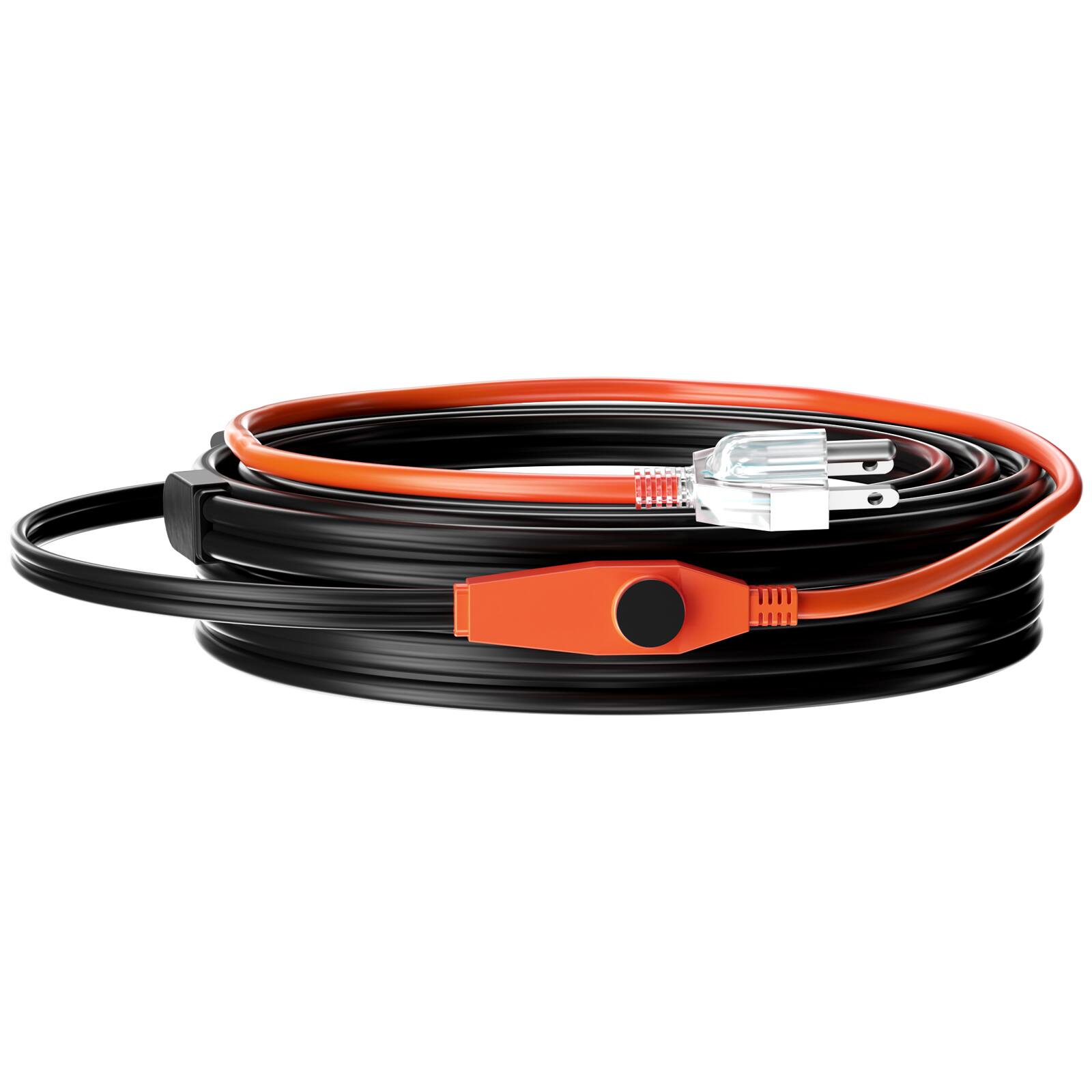 Alt View 4. VEVOR - Pipe Heating Cable, 30FT 7W/FT Heat Tape for Pipes with Built-in Thermostat, Water Pipe Heat Cable Protects PVC Hose - Black;Orange.