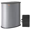 Front. VEVOR - Portable Tradeshow Podium Table, 35.43" x 19.29" x 37.01", Display Exhibition Counter Stand Booth Fair with Wall - Black + Silver.