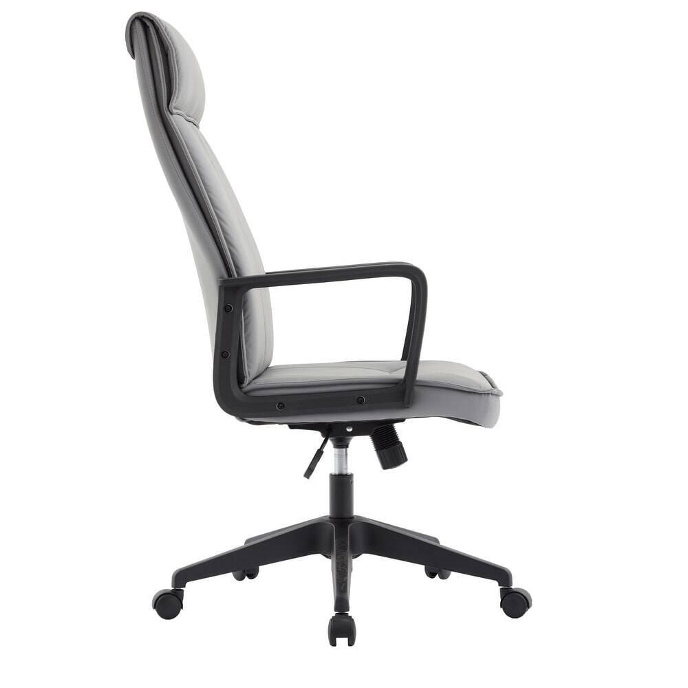 Alt View 4. LeisureMod - Aiaria Ergonomic Office Chair High-Back Adjustable Height with Swivel & Tilt, Double Wheel Casters - Grey.