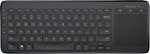 Microsoft - All-In-One Media Wireless Keyboard with Track Pad - Black