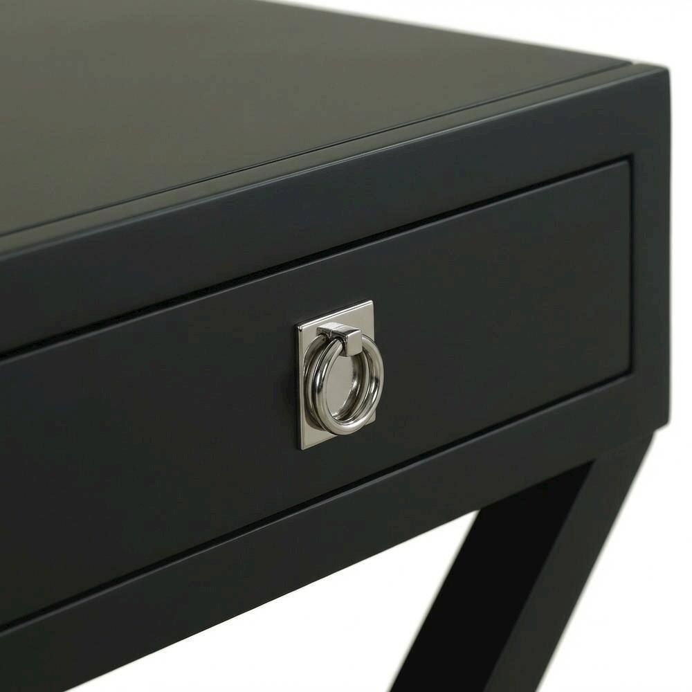 Back. FurniFact - Black Bedroom Nightstand with Clean Design and Sturdy Construction - Brown.