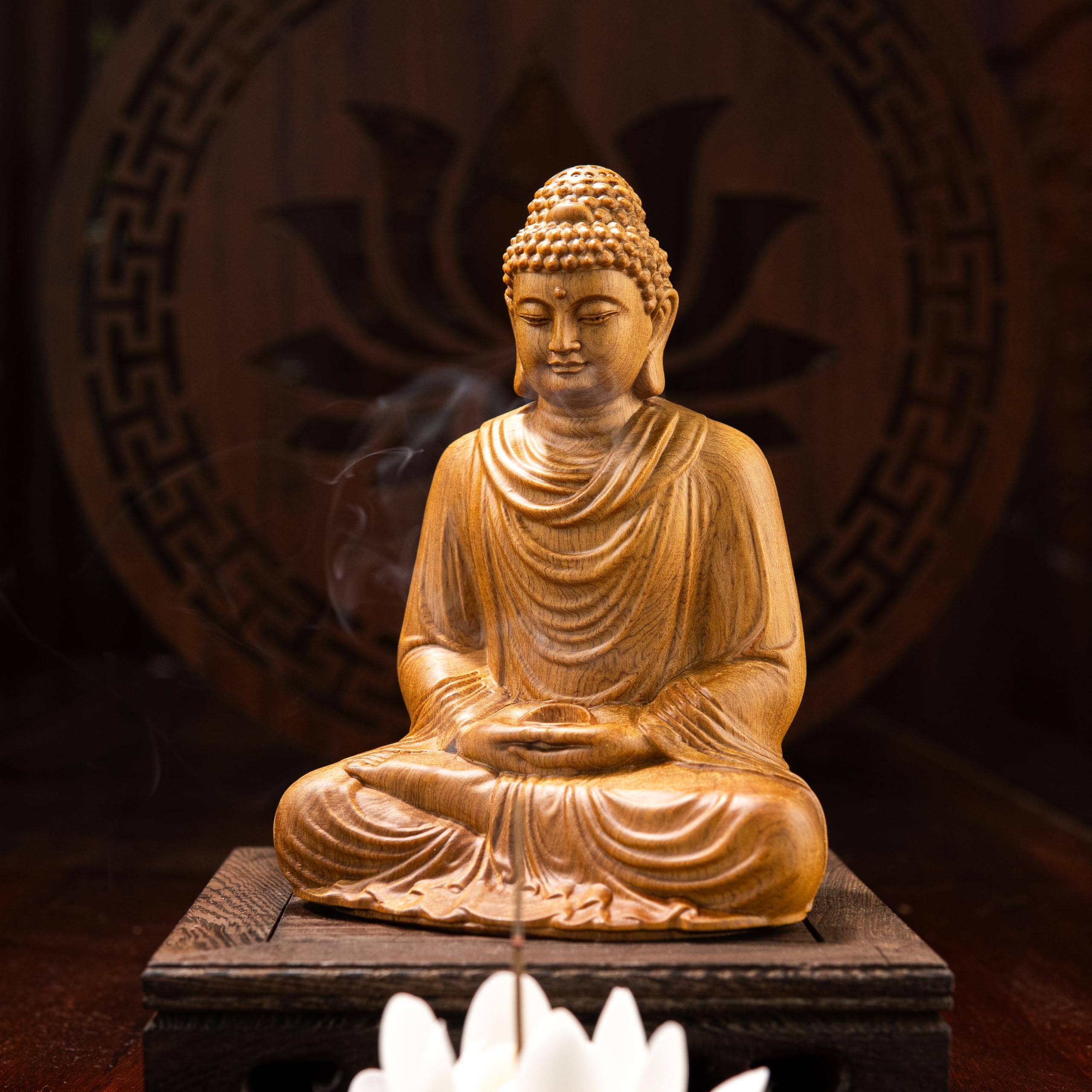 Alt View 8. Refined Abode Design - Buddha Statues For Home Decor Meditation Accessories Zen Spiritual Small Statue Yoga Gift Women And Men - Meditating Buddha on Lotus.