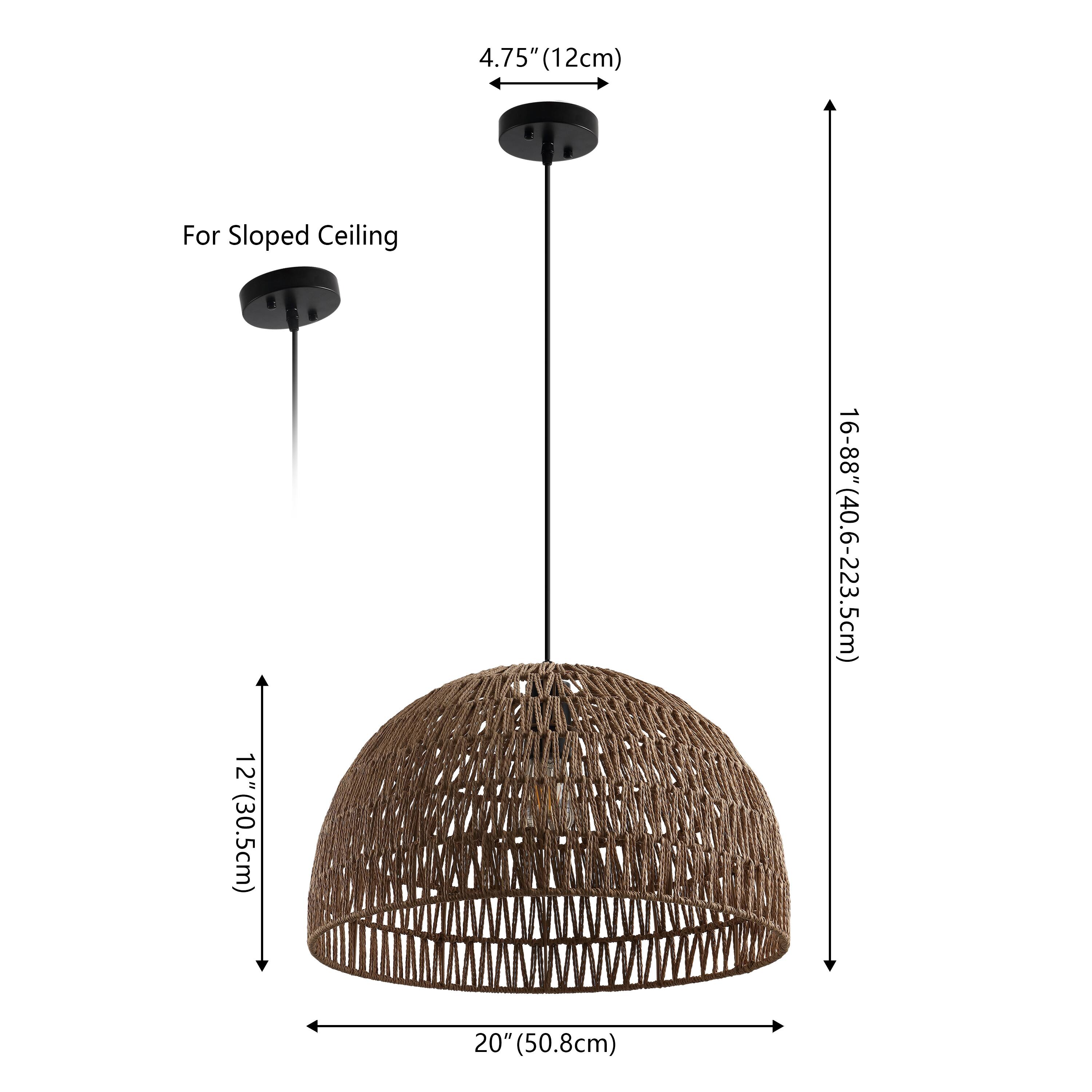 4.75" (12cm) For Sloped Ceiling  
12" (30.5cm)  
16-88" (40.6-223.5cm)  
20" (50.8cm)