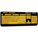 Angle. Adesso - Luminous AKB-132UY Full-size Wired Membrane Keyboard - Black/Yellow.