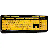 Adesso - Luminous AKB-132UY Full-size Wired Membrane Keyboard - Black/Yellow - Angle_Zoom