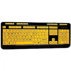 Angle. Adesso - Luminous AKB-132UY Full-size Wired Membrane Keyboard - Black/Yellow.