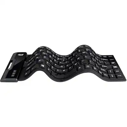 Front. Adesso - SlimTouch AKB-212UB TKL Wired Membrane Keyboard - Black.