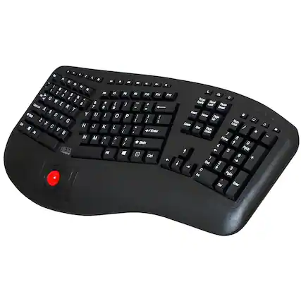 Angle. Adesso - Tru-Form WKB-3500UB Ergonomic Wireless Membrane Keyboard - Black.