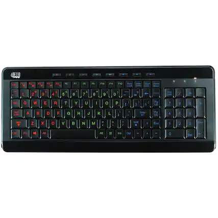 Front. Adesso - SlimTouch Keyboard - Black.