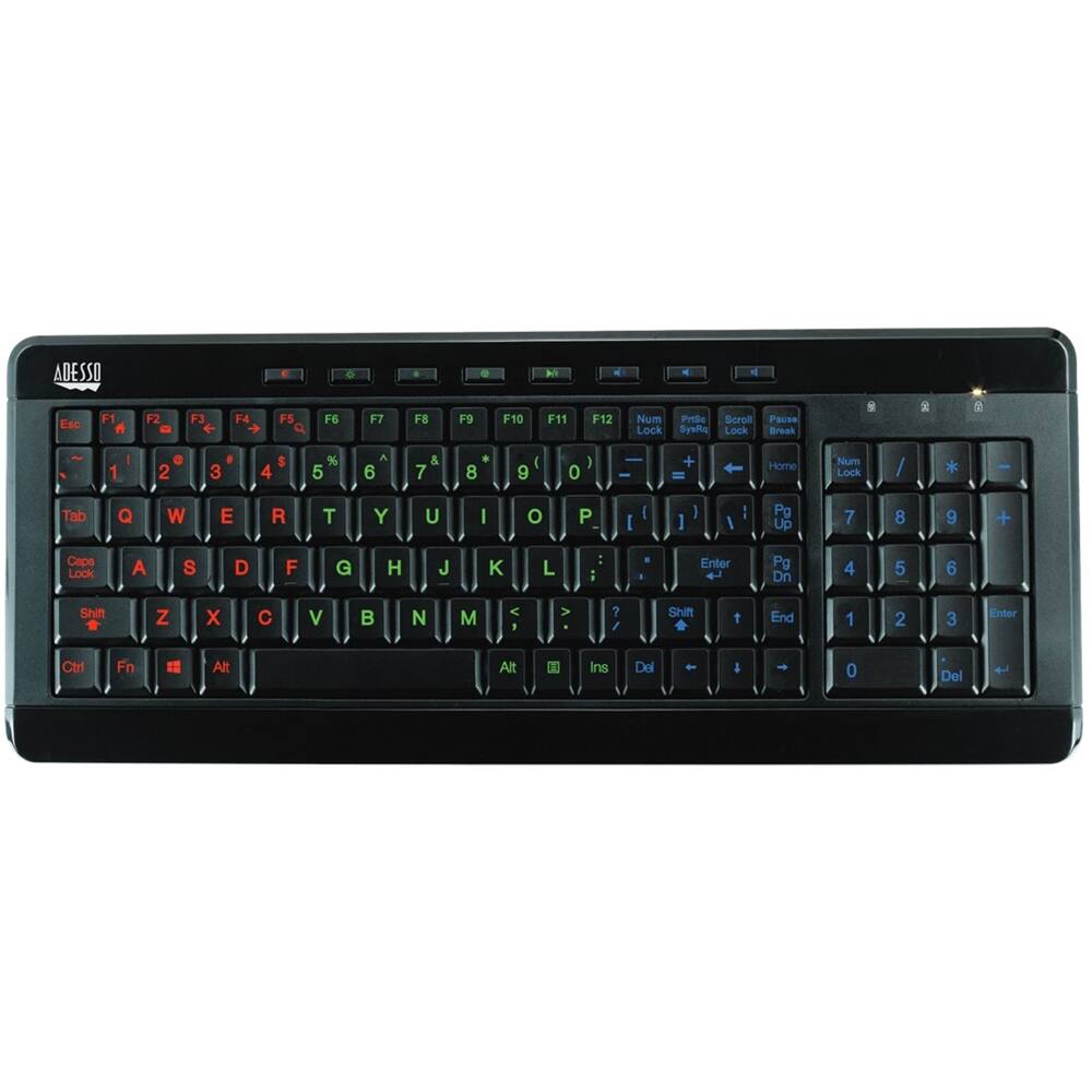 Front. Adesso - SlimTouch Keyboard - Black.
