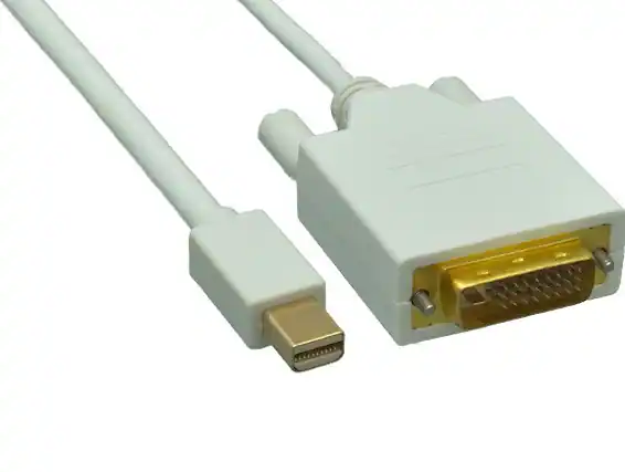 Front. Cable Leader - Mini DisplayPort to DVI-D Cable, 1080p Full HD Male to Male for MacBook, iMac, Surface to DVI Monitor - White.