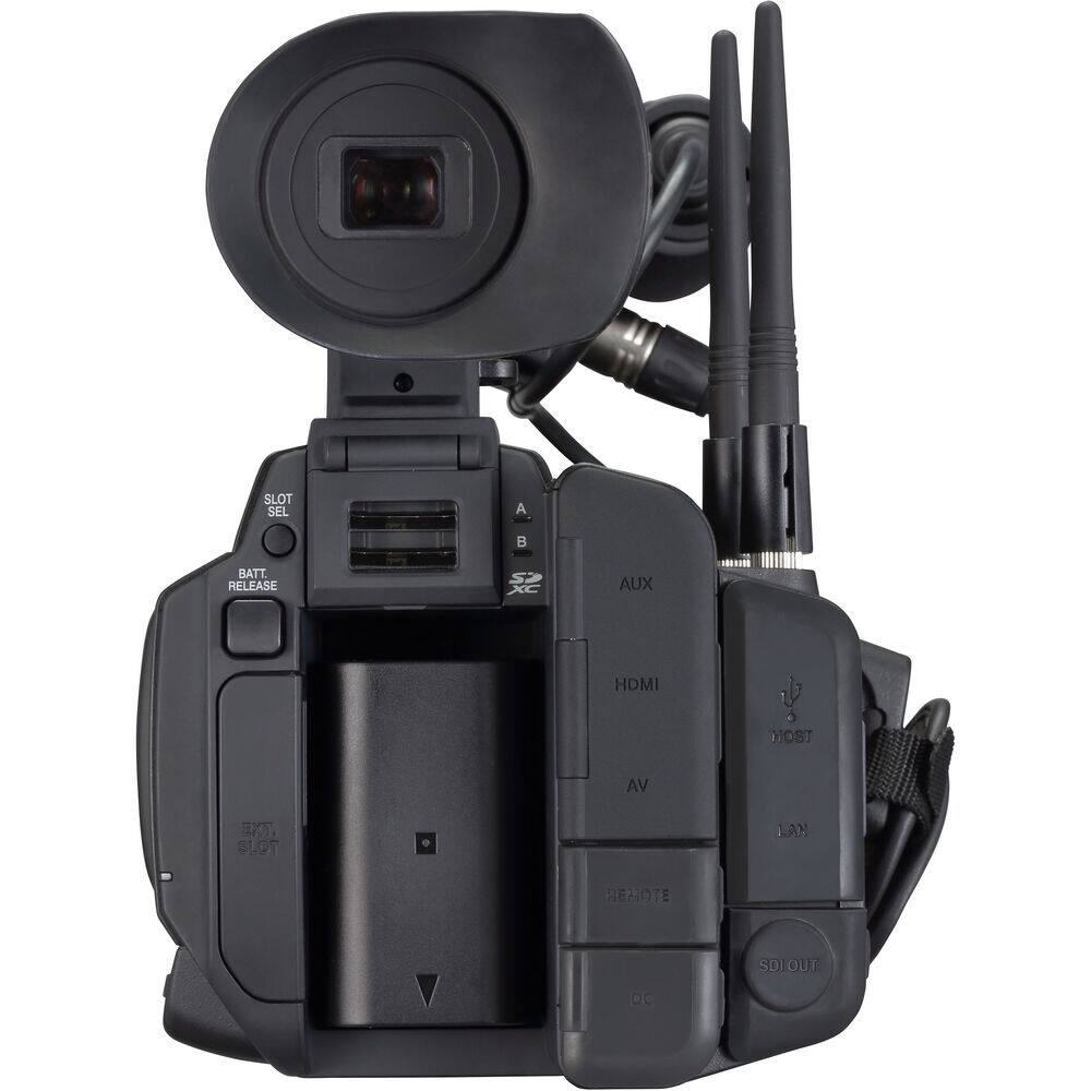 SLOT SEL A BATT. RELEASE XC AUX HDMI AV SLOT LAN REMOTE SDI OUT DC