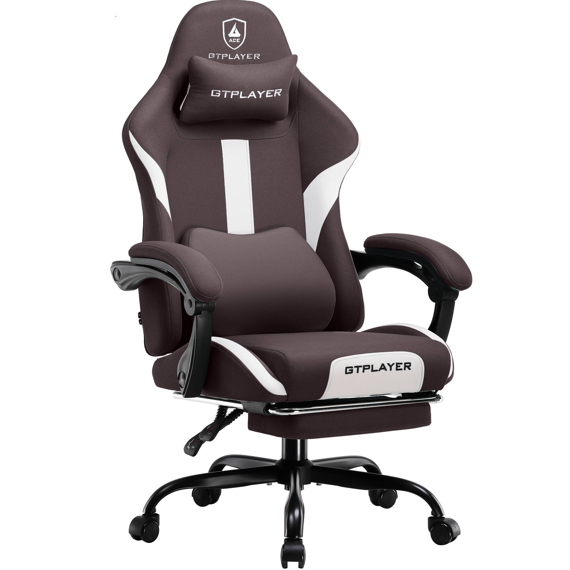 GTPlayer - GT905 Adjustable Gaming Chair with Breathable Fabric - Brown