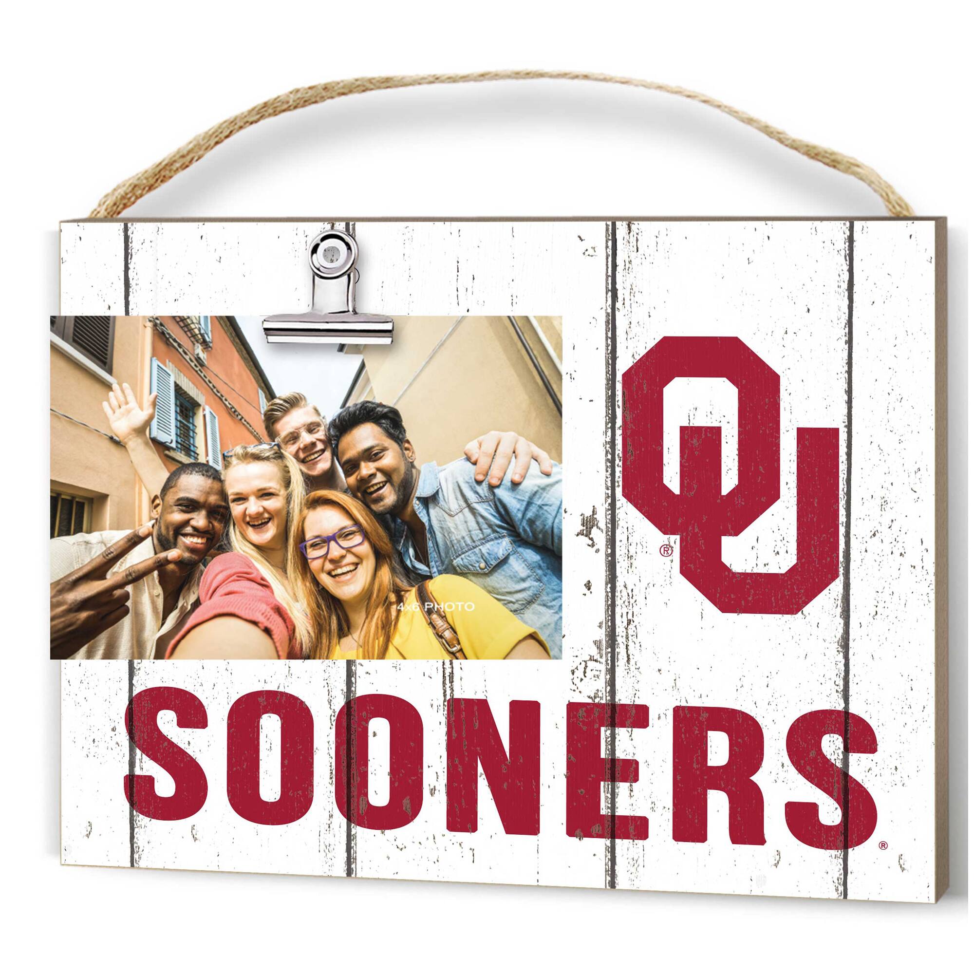 Oklahoma Sooners 8'' x 10'' Weathered Clip It Frame