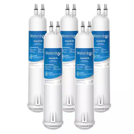 Waterdrop Model: WD-F08
Waterdrop Model: WD-F08
Waterdrop Model: WD-F08
Waterdrop Model: WD-F08
Waterdrop Model: WD-F08
Waterdrop Model: WD-F08
Operating specifications:
- Flow rate: 2.5 gallons per minute
- Temperature: 32°F to 100°F (0°C to 38°C)
- Pressure: 40 psi to 150 psi
Filter life:
- 6 months or 200 gallons, whichever comes first
Replacement for:
- Waterdrop Faucet Filter, Model: WD-F08
Filter Media:
- Activated carbon, coconut shell
Filter Type:
- Deep bed carbon filter
Dimensions:
- Height: 10.2 inches (25.9 cm)
- Diameter: 4.3 inches (10.9 cm)
Weight:
- 2.2 lbs (1 kg)
Certifications:
- NSF/ANSI 42, 401
Note:
- Replace filter every 6 months or 200 gallons, whichever comes first.