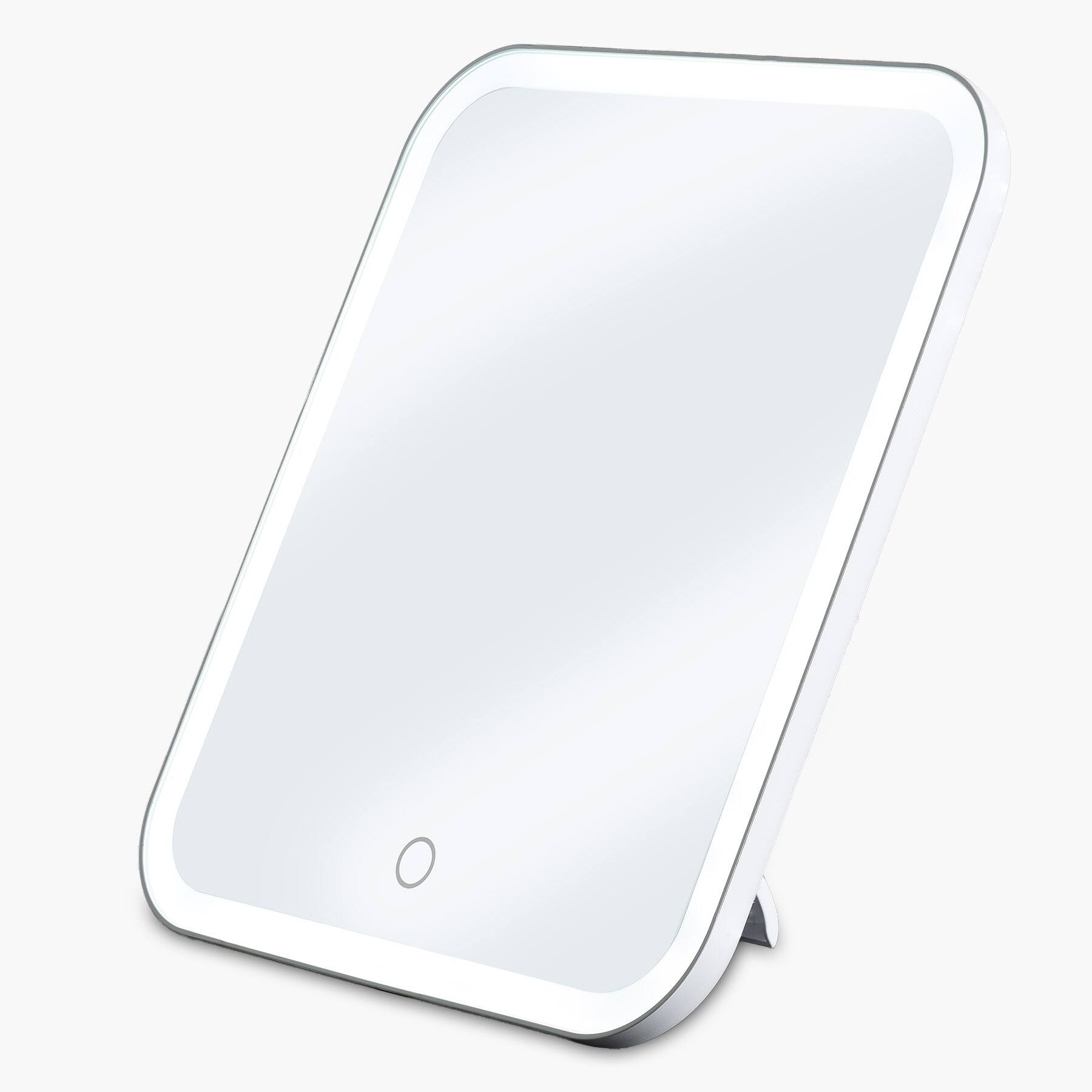 Left. iHome - iHome Travel Makeup Bag with Mirror and Lights (iCVS20) - White.