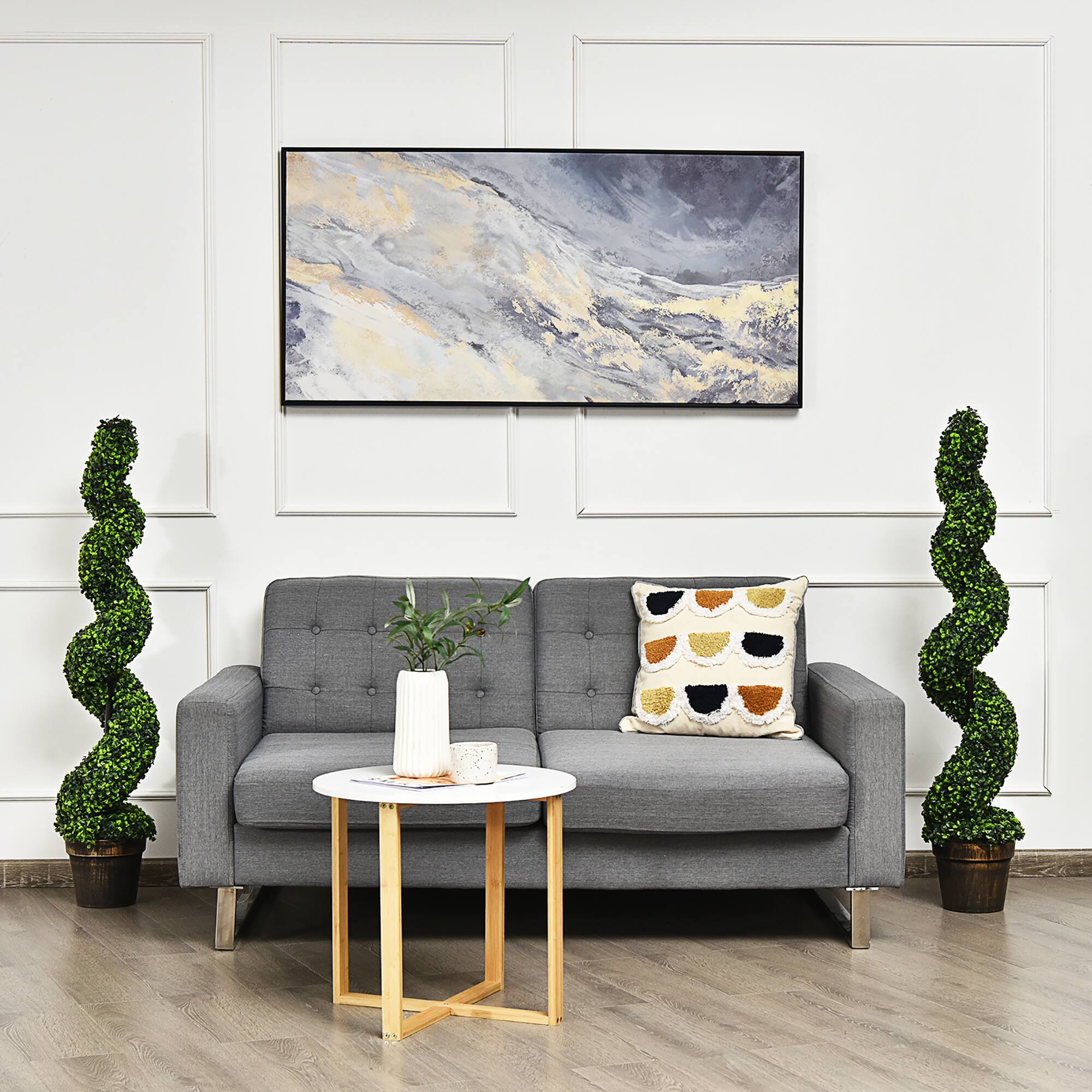 Alt View 1. Costway - Costway 2 Pack 4FT Artificial Spiral Boxwood Topiary Tree Indoor Outdoor Decor - Green.