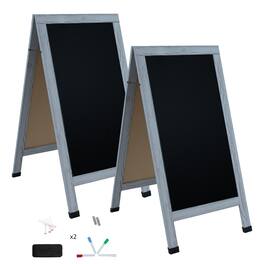 Sunnydaze - A-Frame Double Magnetic Chalkboard - 2-Pack - Graywashed