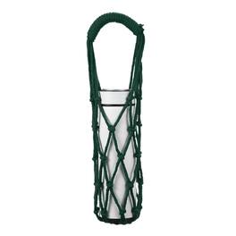 Unique Bargains - Crochet Water Bottle Carrier Bag, Handwoven Cotton Rope with Twisted Handle for Hiking Travel - Forest Green