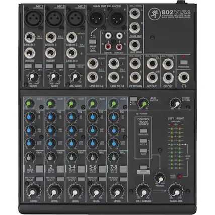 Front. Mackie - VLZ4 Series 8-Channel Mixer - Black.